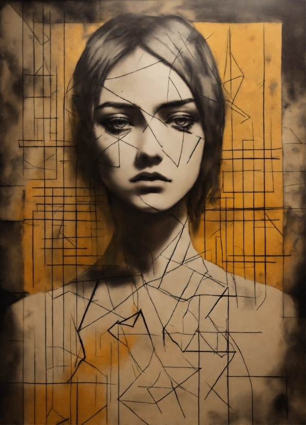 Painting Drawing, Chin, Hairstyle, Eyebrow, Facial Expression, Eyelash