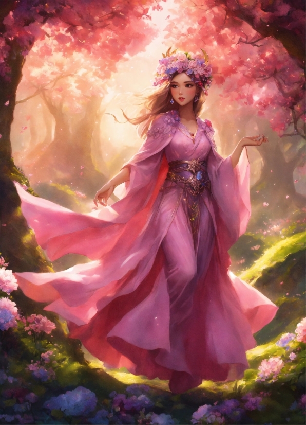 People In Nature, Purple, Flash Photography, Plant, Pink, Gown