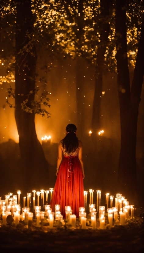 Photograph, Candle, Light, Tree, Lighting, Orange