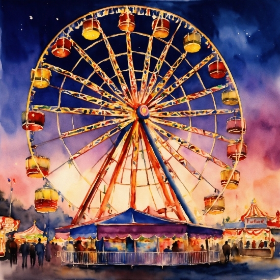 Photograph, Ferris Wheel, Lighting, Recreation, Fun, Landmark