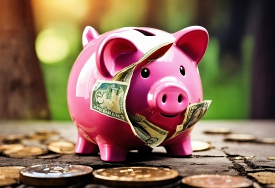 Piggy Bank, Saving, Toy, Pink, Domestic Pig, Wood