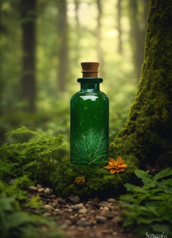 Plant, Bottle, Liquid, Wood, Glass Bottle, Tree