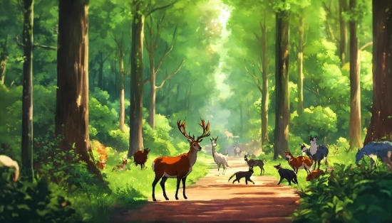 Plant, Ecoregion, Deer, Natural Landscape, Tree, Vegetation