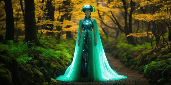 Plant, Green, People In Nature, Tree, Flash Photography, Gown