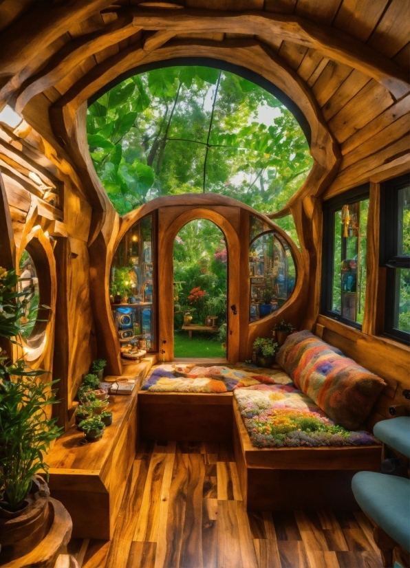 Plant, Nature, Wood, Window, Tree, Couch