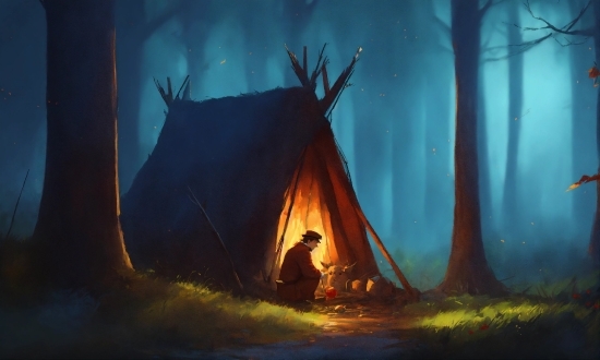 Plant, People In Nature, Tree, Tent, Natural Landscape, Cg Artwork