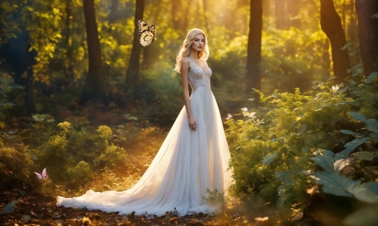 Plant, Wedding Dress, Bride, People In Nature, Dress, Tree