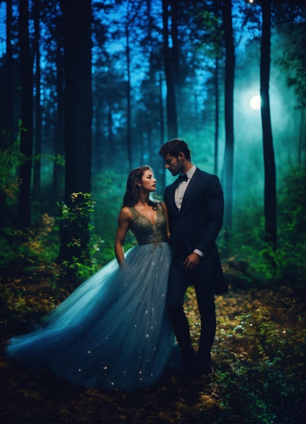 Plant, Wedding Dress, Bride, People In Nature, Tree, Flash Photography