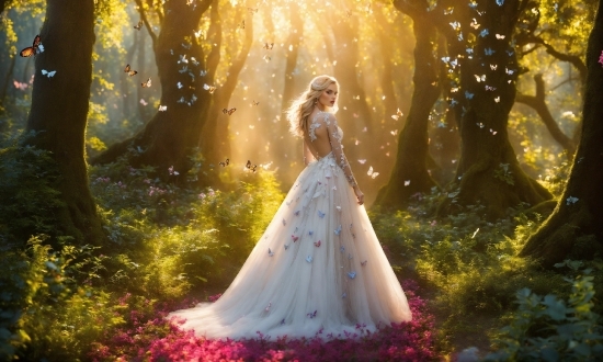 Plant, Wedding Dress, People In Nature, Light, Nature, Dress