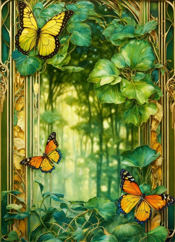 Pollinator, Butterfly, Green, Insect, Arthropod, Vertebrate