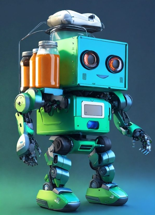 Product, Green, Toy, Machine, Fictional Character, Electric Blue