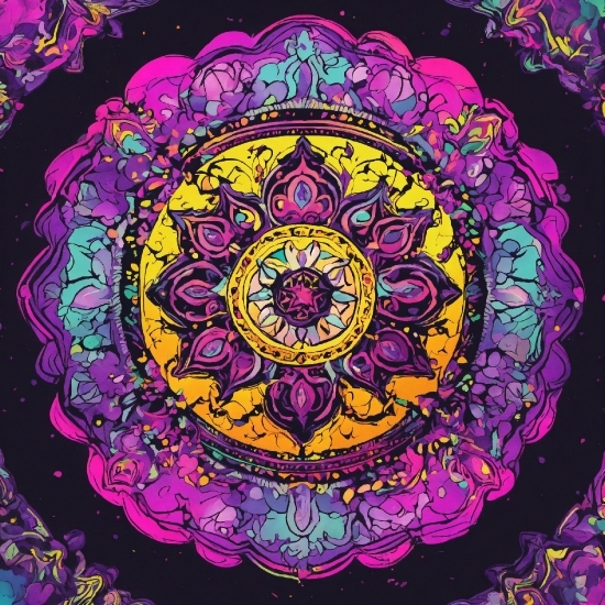 Purple, Art, Symmetry, Violet, Motif, Magenta