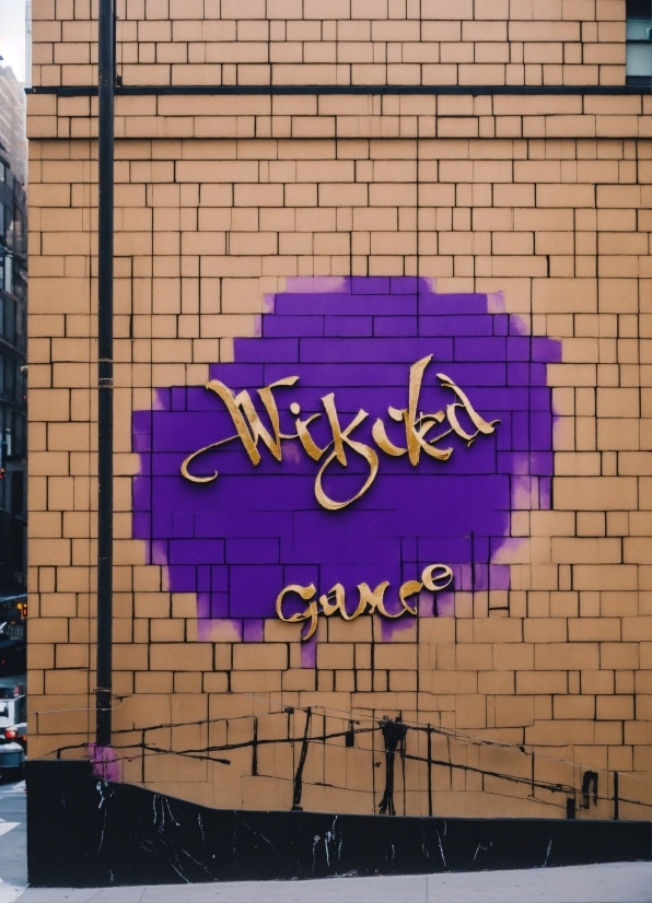 Purple, Brick, Brickwork, Art, Graffiti, Violet