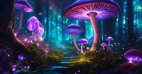 Purple, Light, World, Organism, Natural Landscape, Terrestrial Plant
