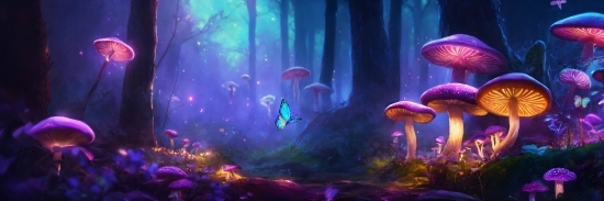 Purple, Natural Environment, Organism, Entertainment, Terrestrial Plant, Mushroom