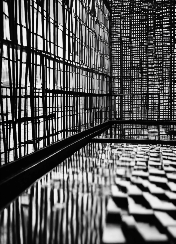 Rectangle, Black-and-white, Line, Symmetry, Glass, Parallel