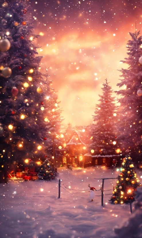 Sky, Atmosphere, Plant, Snow, Christmas Tree, Christmas Ornament