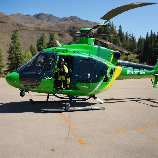 Sky, Helicopter, Aircraft, Rotorcraft, Mountain, Helicopter Rotor