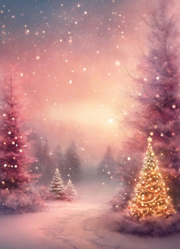 Sky, Plant, Christmas Tree, World, Branch, Lighting