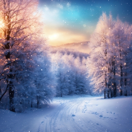 Sky, Snow, Atmosphere, Light, Natural Landscape, Branch