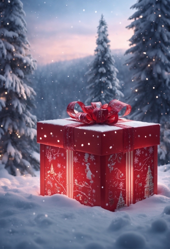 Sky, Snow, Light, Tree, Table, Christmas Tree