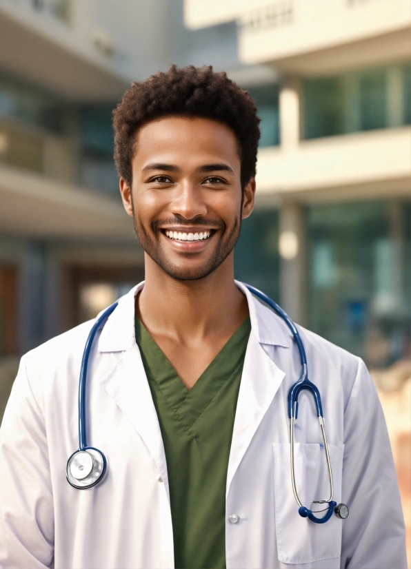 Smile, Health Care, White Coat, Stethoscope, Medical, Electric Blue