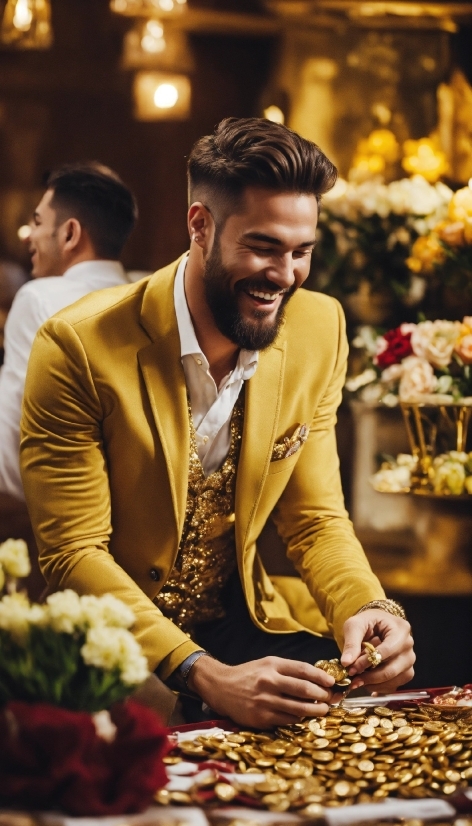 Smile, Human, Yellow, Flower, Happy, Suit