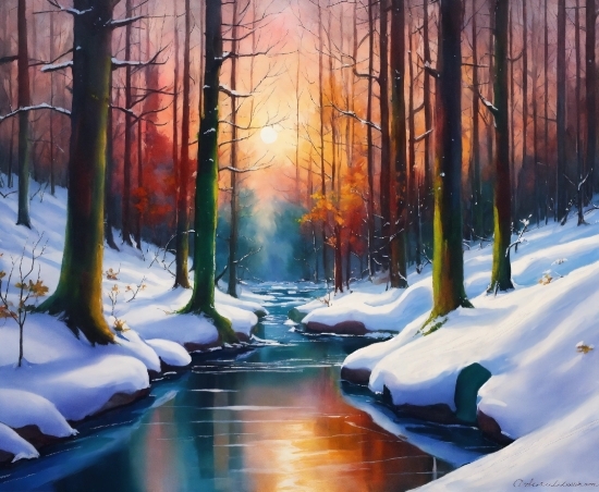 Snow, Plant, Atmosphere, Light, Natural Landscape, Wood