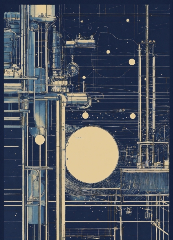 Tower, Engineering, Parallel, Science, Space, Electric Blue