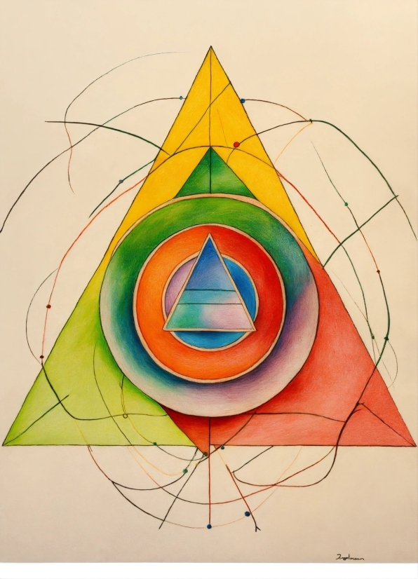 Triangle, Art, Painting, Symmetry, Pole, Pattern