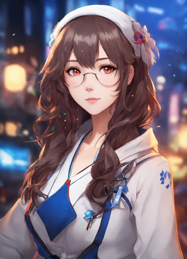 Ux Graphic Design, White, Black Hair, Eyewear, Cool, Wig