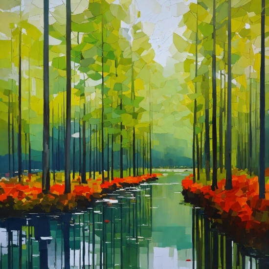 Water, Art Paint, Paint, Natural Landscape, Natural Environment, Leaf
