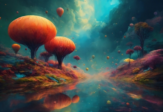 Water, Atmosphere, Cloud, Sky, Organism, Orange