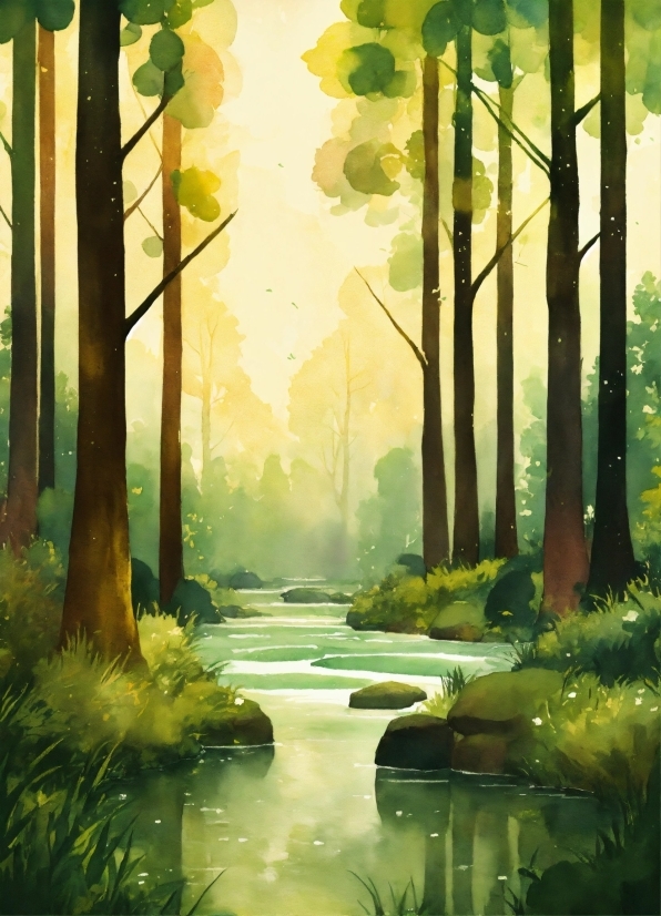 Water, Green, Ecoregion, Natural Landscape, Paint, Leaf