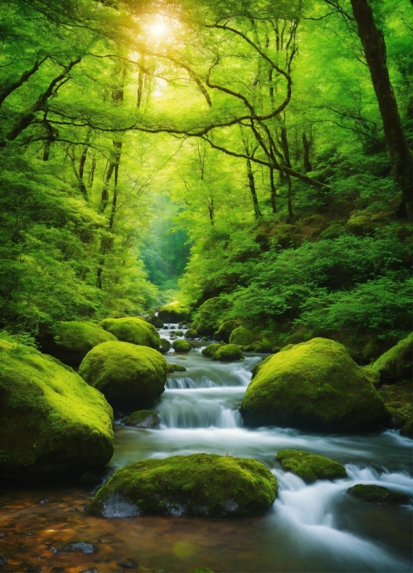 Water, Green, Fluvial Landforms Of Streams, Natural Environment, Natural Landscape, Branch