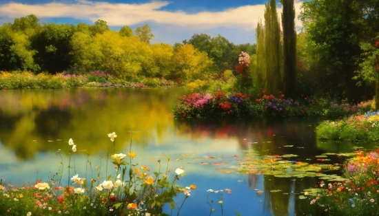 Water, Plant, Cloud, Flower, Sky, Leaf