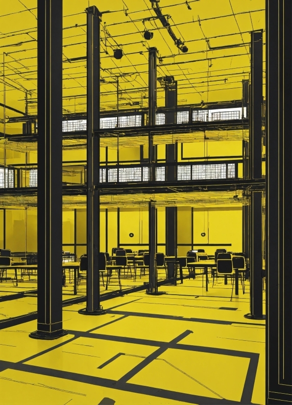 Yellow, Building, Parallel, Tints And Shades, Rectangle, Art