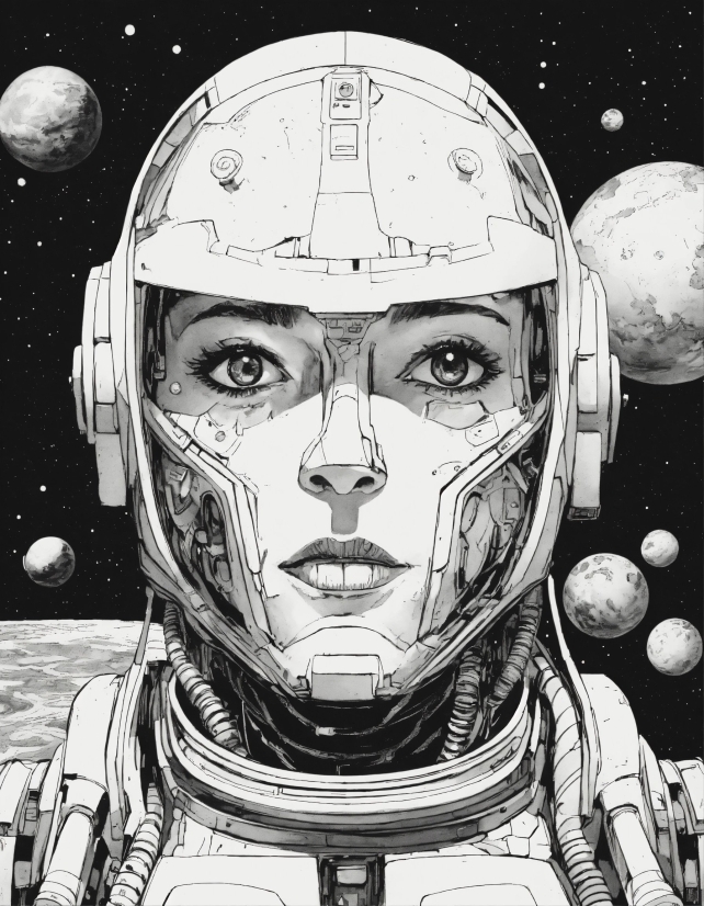 Art, Astronomical Object, Personal Protective Equipment, Space, Moon, Fictional Character