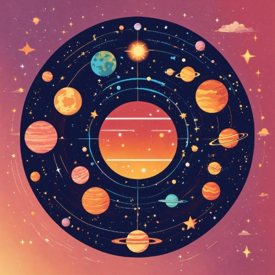 Art, Font, Circle, Pattern, Astronomical Object, Space