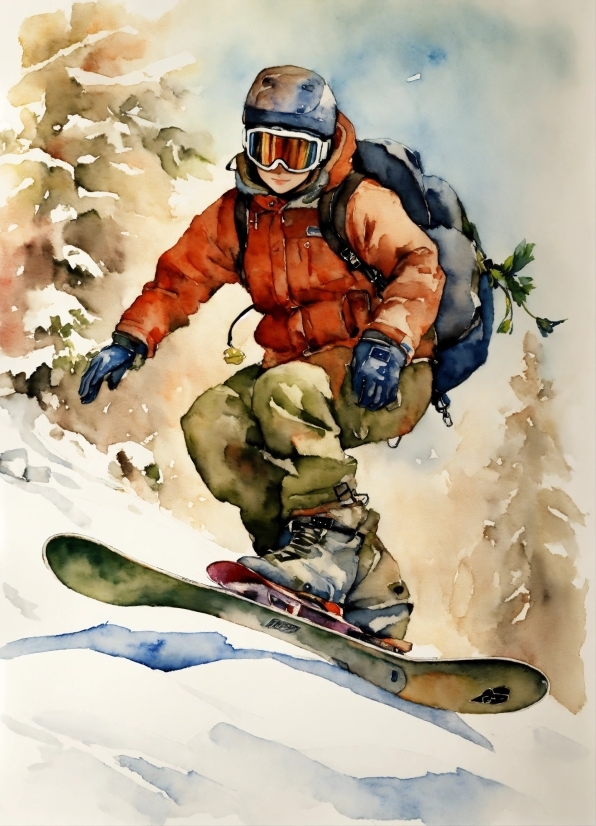 Art, Slope, Painting, Snow, Geological Phenomenon, Illustration