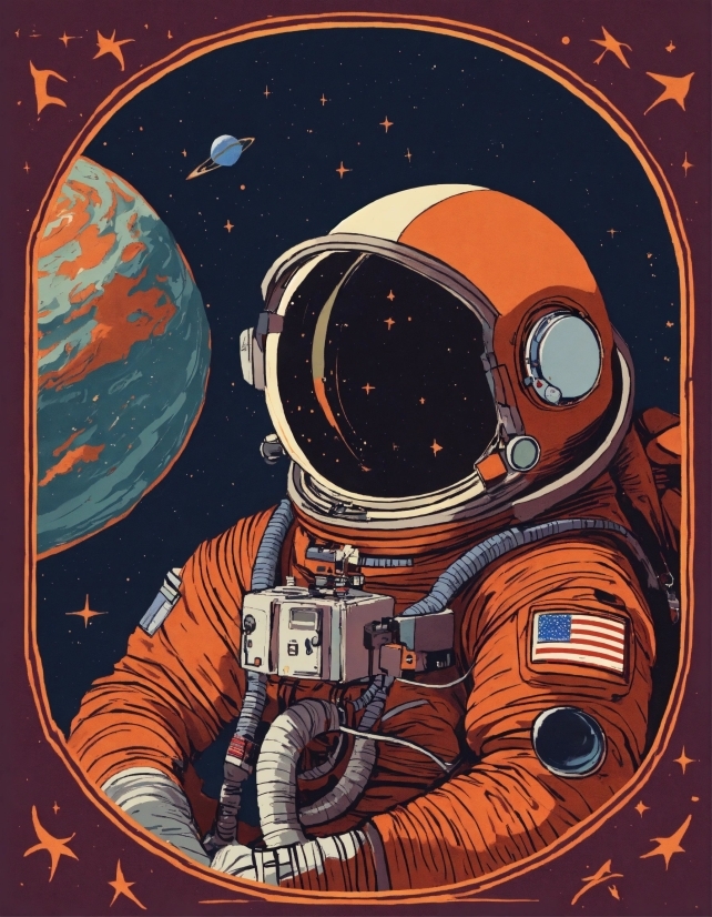 Astronaut, Art, Font, Space, Science, Circle