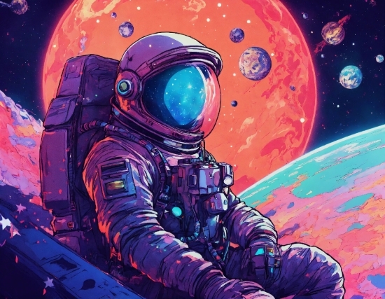 Astronaut, Art, Paint, Space, Science, Astronomical Object