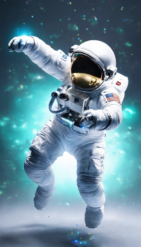 Astronaut, Flash Photography, Gesture, Electric Blue, Astronomical Object, Space