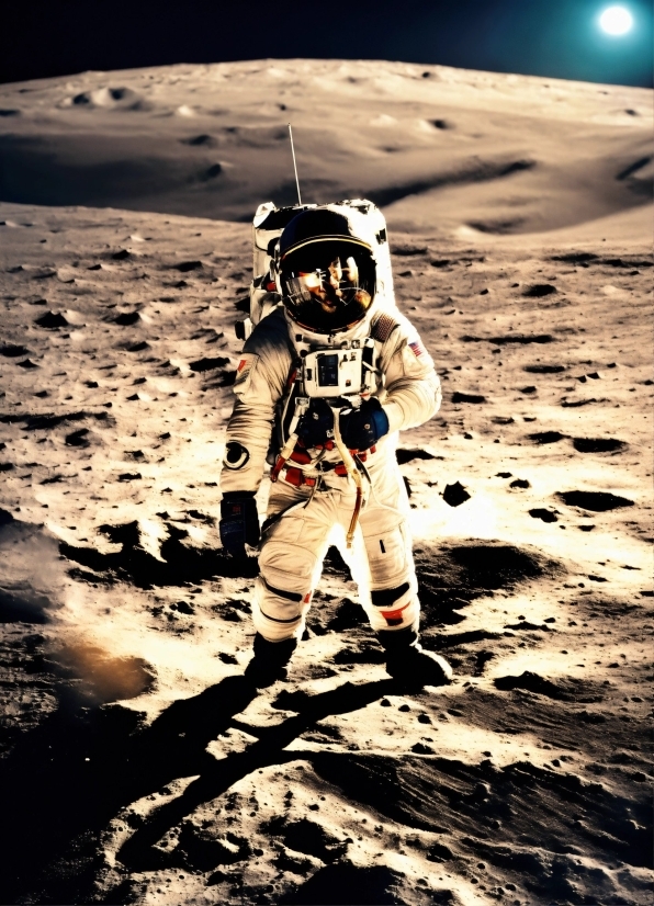 Astronaut, Flash Photography, Moon, Astronomical Object, Satellite, Landscape