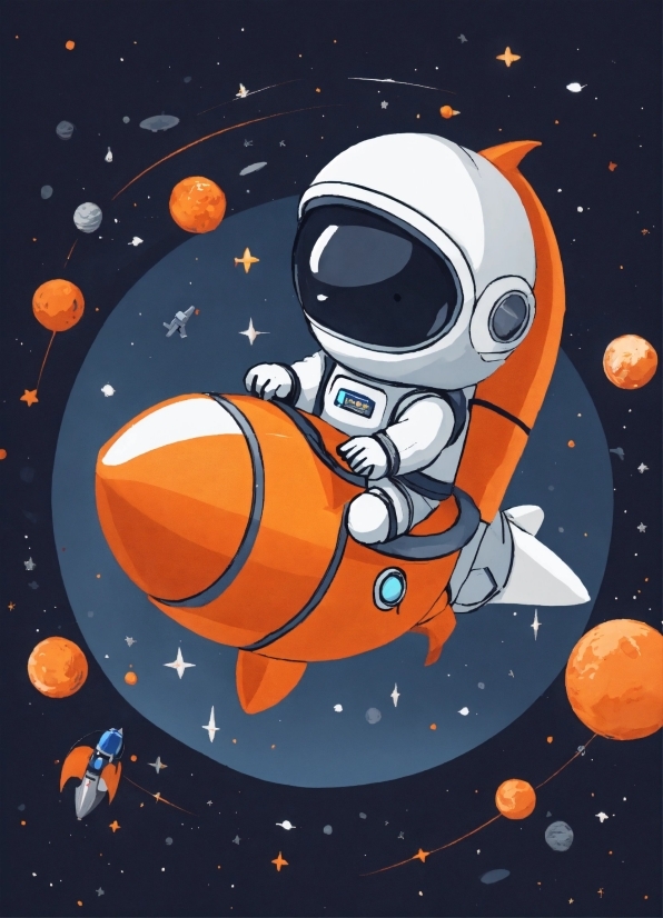 Astronaut, Font, Art, Cartoon, Painting, Astronomical Object