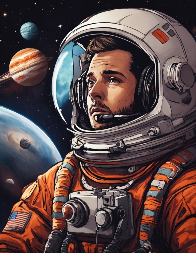 Astronaut, Helmet, Art, Cool, Space, Fictional Character