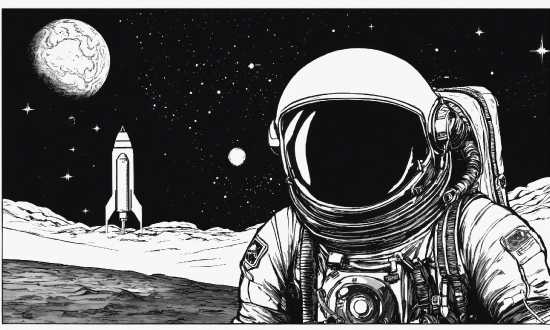 Astronaut, Moon, Art, Font, Astronomical Object, Space