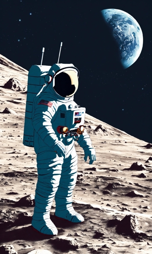 Astronaut, Moon, World, Gesture, Astronomical Object, Art