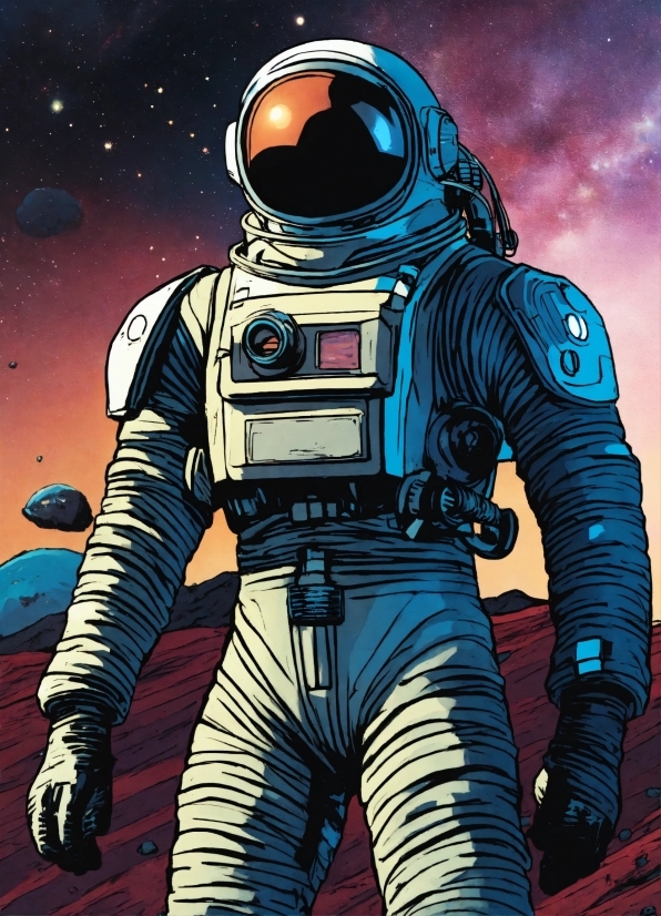 Astronaut, Organism, Art, Poster, Space, Fictional Character