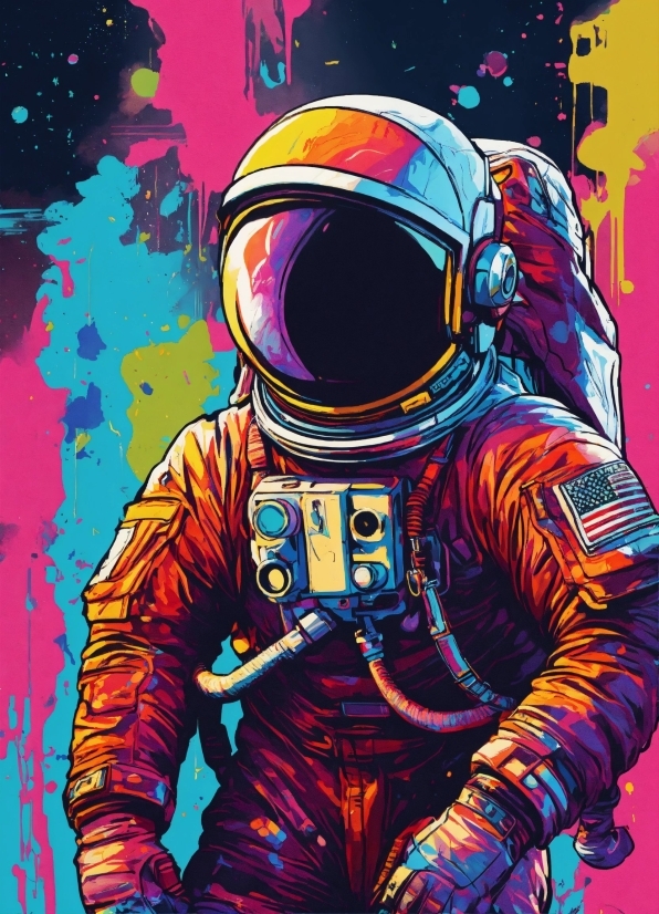 Astronaut, Paint, Art, Sleeve, Painting, Space